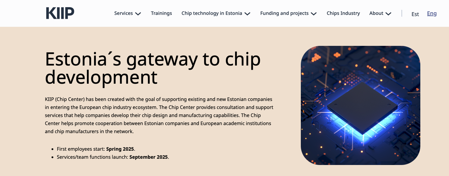 Estonian Chip Technology Competence Center takes the next step – community website Kiip.ee is now open